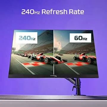HyperX Armada 25 – Gaming Monitor – 24.5-inch Diagonal, FHD (1920x1080), 240Hz Refresh Rate, IPS Panel, 1ms Response Time, NVIDIA® G-SYNC® Compatible, Desk Mount Included - HDMI and Display Port