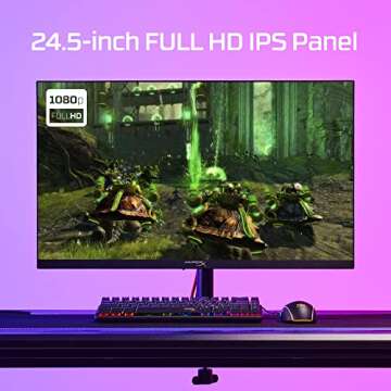 HyperX Armada 25 – Gaming Monitor – 24.5-inch Diagonal, FHD (1920x1080), 240Hz Refresh Rate, IPS Panel, 1ms Response Time, NVIDIA® G-SYNC® Compatible, Desk Mount Included - HDMI and Display Port