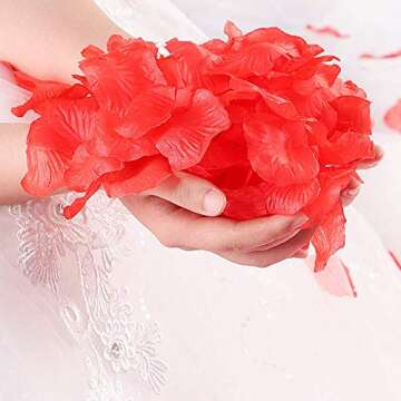 SOLVE 3000 Pcs Artificial Silk Rose Petals for Wedding Party, Anniversary,Romantic Night, Event, Party, Decoration