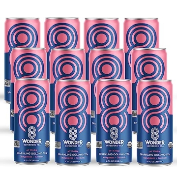 8th Wonder Sparkling Superfood Oolong Tea with Real Fruit Juice - Pack of 12