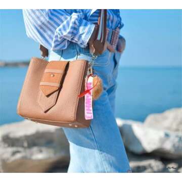 Jonphy 3Pcs Keychain Rubber Lanyard Wristlet Strap Office Badge Holder Keychain Phone Strap (Black+White+Pink), Jonphy-Ke01