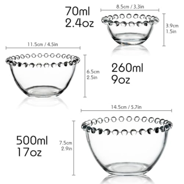 HolaJia Glass Bowls Set of 3 - Elegant Dining Essentials