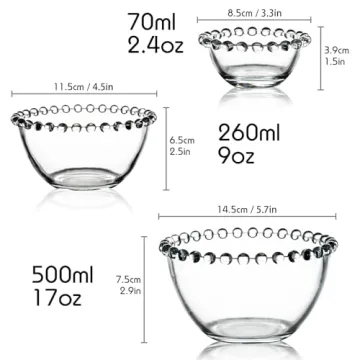 HolaJia Glass Bowls Set of 3 - Elegant Dining Essentials
