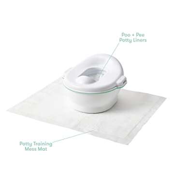 Frida Baby Potty Cleanup Essentials, Leak-Proof Potty Liners and Disposable Floor Pads for Potty Training, 15 Potty Liners + 10 Mess Mats