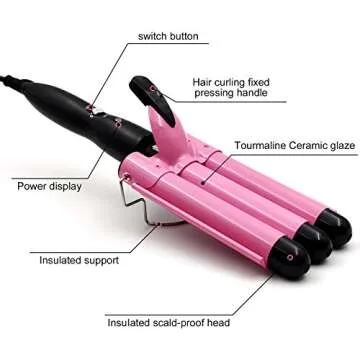Newlemo 3 Barrel Curling Iron - Adjustable Heat Hair Crimper