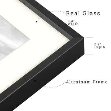 Frametory, 11x14 Metal Picture Frame with Mat for 8x10 Picture & Real Glass, Aluminum Photo Frame Collection (Black, 1 Pack)