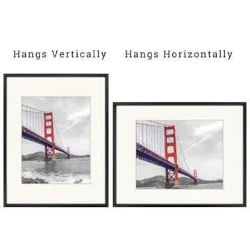 Frametory, 11x14 Metal Picture Frame with Mat for 8x10 Picture & Real Glass, Aluminum Photo Frame Collection (Black, 1 Pack)