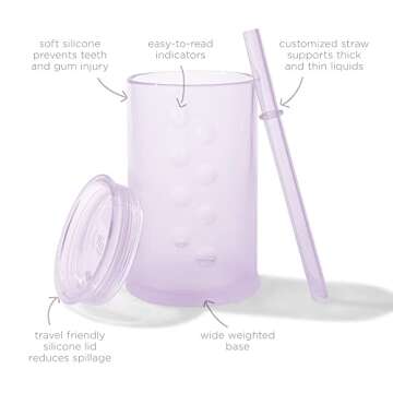 Olababy Clear View Silicone Training Cup with Straw Lid | Toddler Sippy Trainer 12mo+ | Unbreakable ...