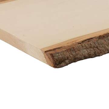 Walnut Hollow Basswood Plank Medium with Live Edge Wood (Pack of 1) - For Wood Burning, Home Décor, and Rustic Weddings