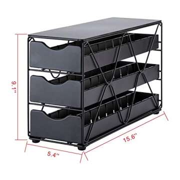 FlagShip for Nespresso Pod Holder Vertuo Pod Drawer Large Mullti Tier Coffee Pod Holder(3 Tier (60Po...