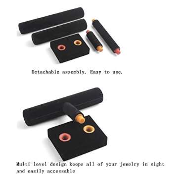 Stratalife Bracelet Holder Bracelet Organizer Bracelet Display Stand T-Bar Jewelry Display Necklace Holder Stand Watch Holder Jewelry Organizer for Bangle Necklace Black (2 Tair)