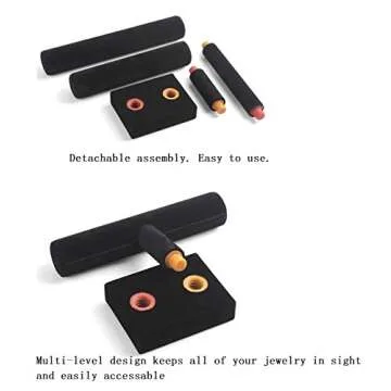 Stratalife Bracelet Holder Bracelet Organizer Bracelet Display Stand T-Bar Jewelry Display Necklace Holder Stand Watch Holder Jewelry Organizer for Bangle Necklace Black (2 Tair)