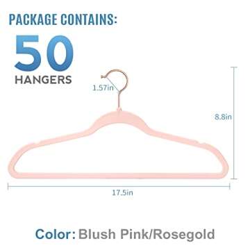 TIMMY Hangers Velvet Hangers - Suit Hangers (50-Pack) Ultra Thin Space Saving Coat Hanger and Heavy ...