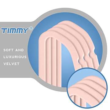 TIMMY Hangers Velvet Hangers - Suit Hangers (50-Pack) Ultra Thin Space Saving Coat Hanger and Heavy Duty Clothes Hangers Hold Up-to 10 Lbs-Blush Pink/Rosegold Clothing Hangers