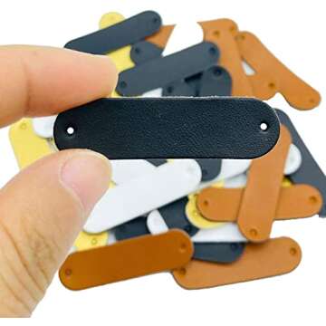 Wenplus 40 Pcs Blank PU Tags for Handmade Crafts