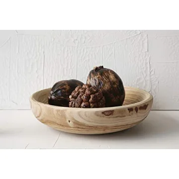 Handcrafted Paulownia Wood Bowl Rustic Home Decor