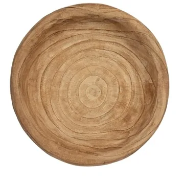 Handcrafted Paulownia Wood Bowl Rustic Home Decor