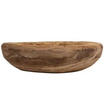 Handcrafted Paulownia Wood Bowl Rustic Home Decor