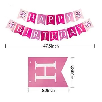 GAGILAND Dog Birthday Party Supplies Bandana Hat Banner Set Boy Girl Cute Bow Tie Scarf Dog Birthday Decorations (Pink，Dog Girl)