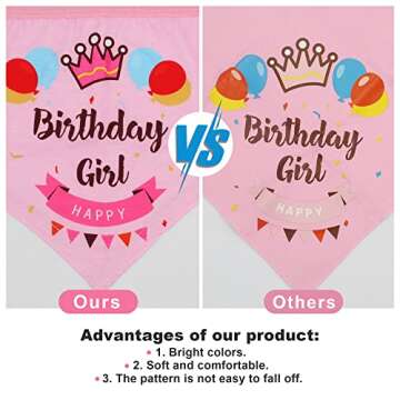 GAGILAND Dog Birthday Party Supplies Bandana Hat Banner Set Boy Girl Cute Bow Tie Scarf Dog Birthday Decorations (Pink，Dog Girl)