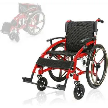 Folding Lightweight Wheelchair for Adults, All Terrain