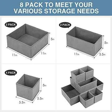 8-Pack Drawer Organizer Clothes for Neat Storage Solutions