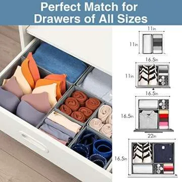 8-Pack Drawer Organizer Clothes for Neat Storage Solutions