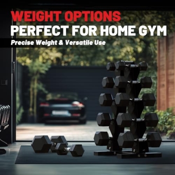PAPABABE 150 lb Dumbbell Set with Rack Home Gym Free Weights