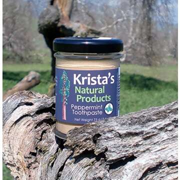 Organic Peppermint Toothpaste Made by Krista's Natural Products - 75 g (2.6 oz)