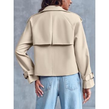 Saodimallsu Women's Stylish Cropped Trench Coat