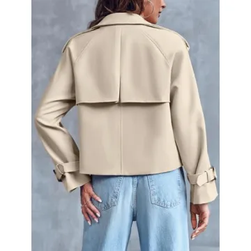 Saodimallsu Women's Stylish Cropped Trench Coat
