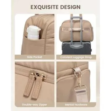 LOVEVOOK Travel Duffel, Gym Bag for Women with Shoe Compartment, Carry-On Weekender with Wet Pocket for Sports