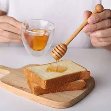 High-Quality Beech Wooden Honey Dippers & Spoons Set