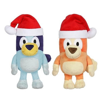 Bluey 7-8" Plush Soft Toy Bundle Includes Festive and Bingo Christmas Holidays Season Plush with San...