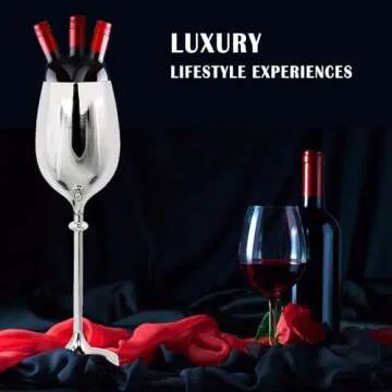 Large Champagne Glass Premium Aluminum Free Standing Nickel Plated Wine Chiller | Wine Coolers & Cellar With Ice Bucket | Kitchen & Bar Wares | Nagina International