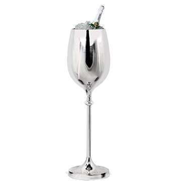 Large Champagne Glass Premium Aluminum Free Standing Nickel Plated Wine Chiller | Wine Coolers & Cellar With Ice Bucket | Kitchen & Bar Wares | Nagina International
