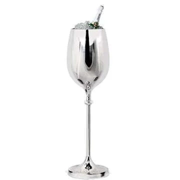 Large Champagne Glass Premium Aluminum Free Standing Nickel Plated Wine Chiller | Wine Coolers & Cellar With Ice Bucket | Kitchen & Bar Wares | Nagina International