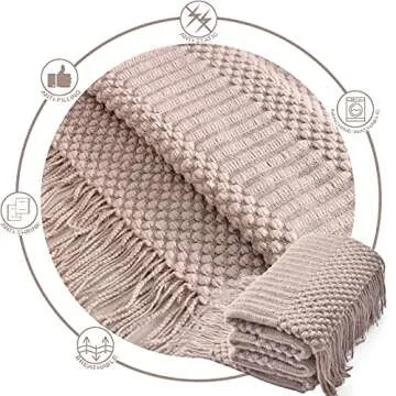 LIFEIN Lightweight Knitted Throw Blanket for Home Decor