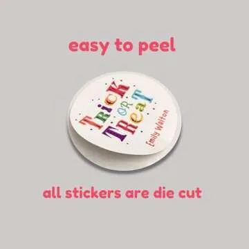 Emma Pink Studio Personalized Halloween Ghost & Friends Stickers, Custom Kids Happy Halloween Party Favor Treat Bags School Event Labels (2" - 20 stickers/set, Ghost - Orange)