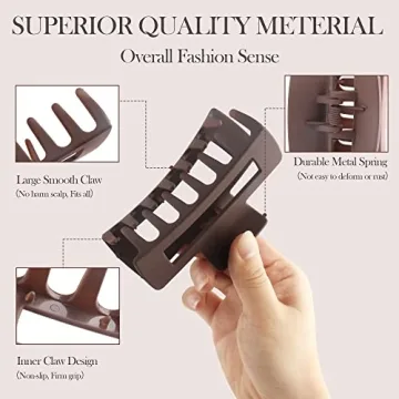 Beauty.H.C Jumbo Nonslip Hair Claw Clips for All Hair Types