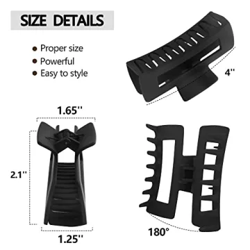 Beauty.H.C Jumbo Nonslip Hair Claw Clips for All Hair Types