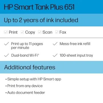 HP Smart Tank Plus 651 All-in-One Printer with Ink