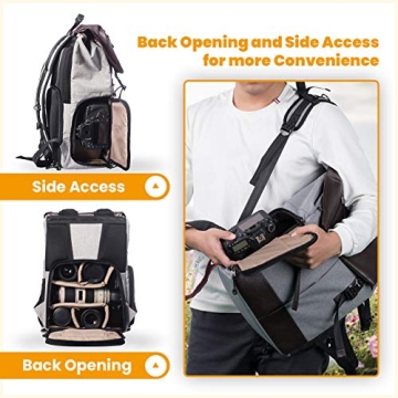 TARION Waterproof Camera Backpack with Side Access