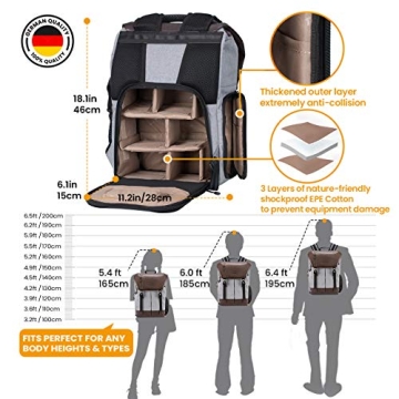 TARION Waterproof Camera Backpack with Side Access