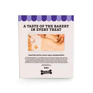 Three Dog Bakery Crunchy Itty Bitty Bones, Peanut Butter Flavor, Premium Treats for Dogs, 13 Ounce B...