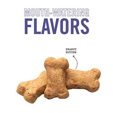 Three Dog Bakery Crunchy Itty Bitty Bones, Peanut Butter Flavor, Premium Treats for Dogs, 13 Ounce Box