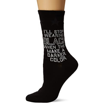 K. Bell Women's Fun with Words Novelty Saying Crew Socks, Beachy (Gray Heather), Shoe Size: 4-10