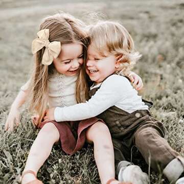 High-Quality Niceye Girls Hair Bows in Cotton Linen