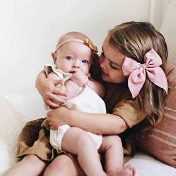 High-Quality Niceye Girls Hair Bows in Cotton Linen