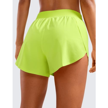 CRZ YOGA Women's 4" Dolphin Athletic Workout Shorts